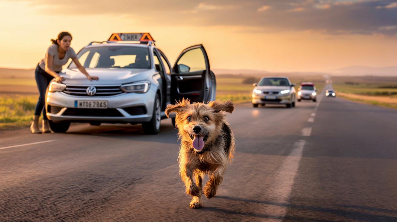 Pies gonił auto swoich właścicieli przez 5 km. Kierowczyni zrobiła coś, co odmieniło jego życie