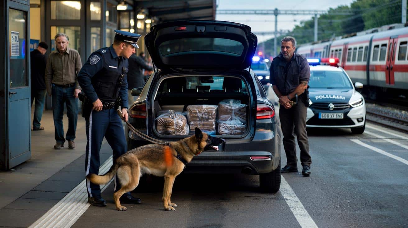 Pies policyjny zatrzymuje się przy aucie. To, co w bagażniku, kończy dochodzenie