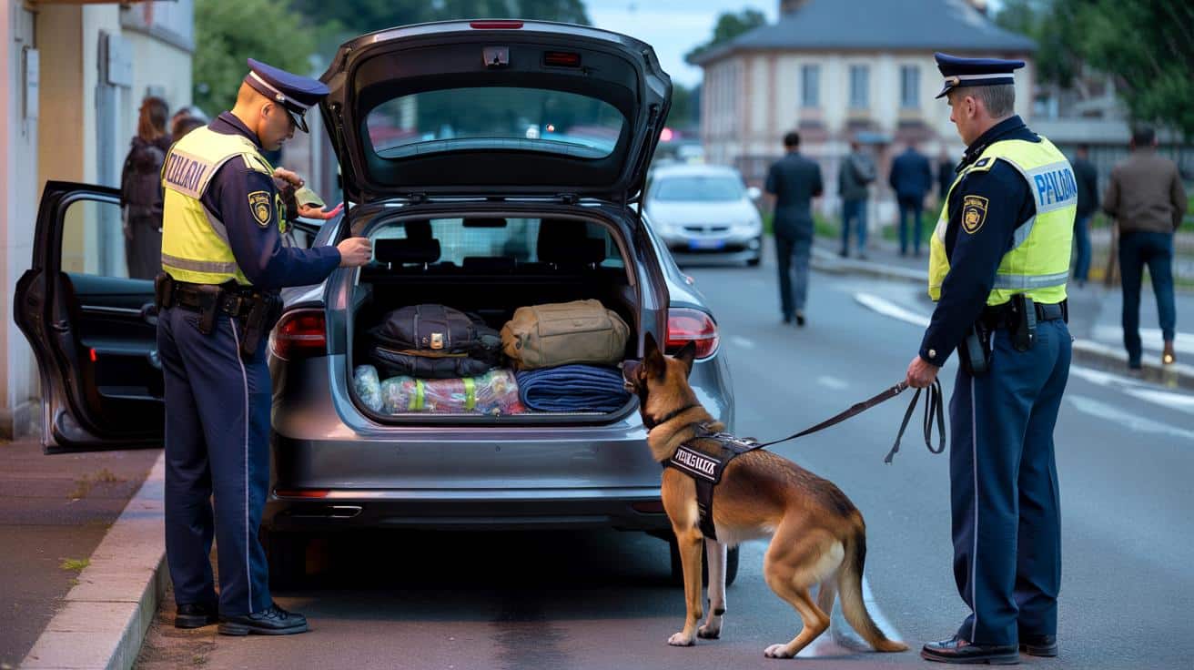 Pies policyjny zatrzymuje się przy aucie. To, co jest w bagażniku, kończy dochodzenie