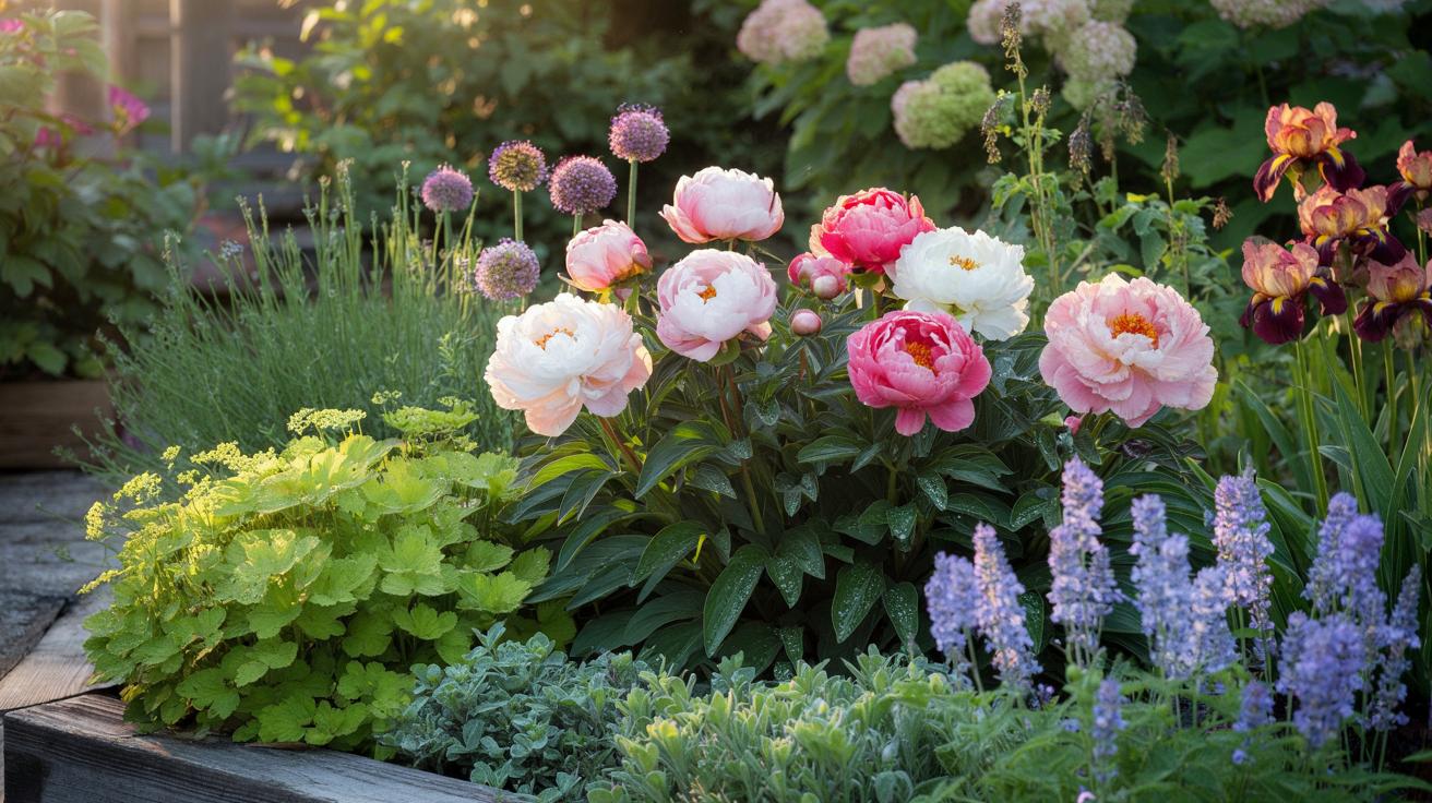 Piwonie jak z pocztówki: te rośliny obok nich robią całą magię