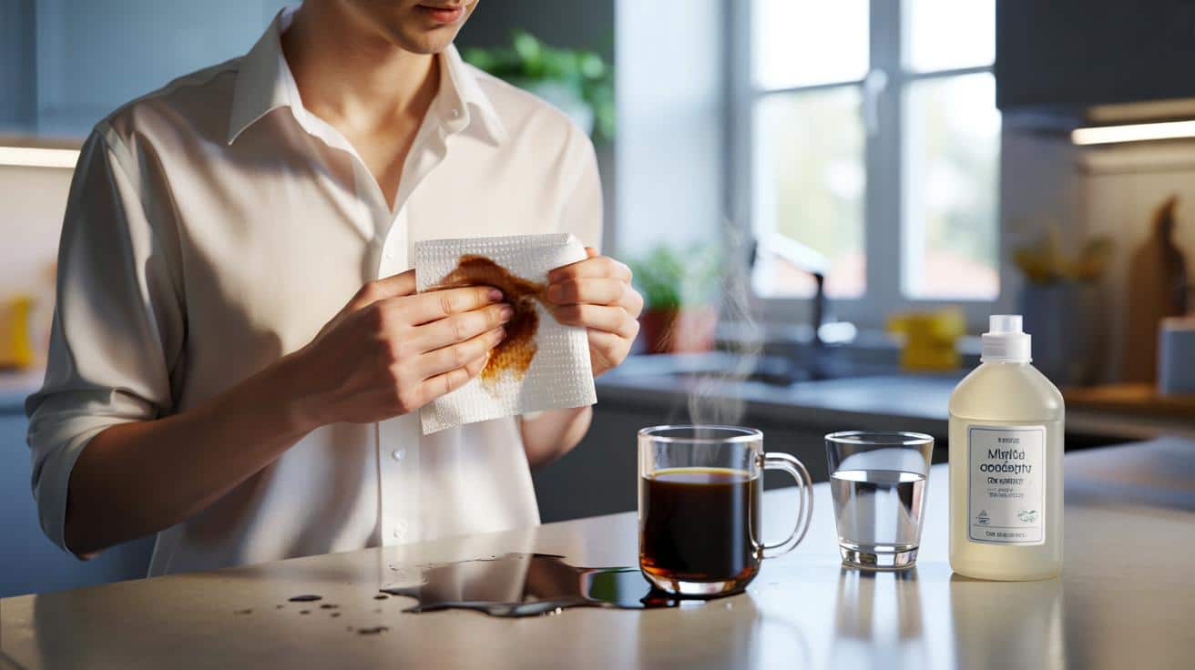 Plamy z kawy na białej koszuli znikają jeśli nie popełnisz tego błędu