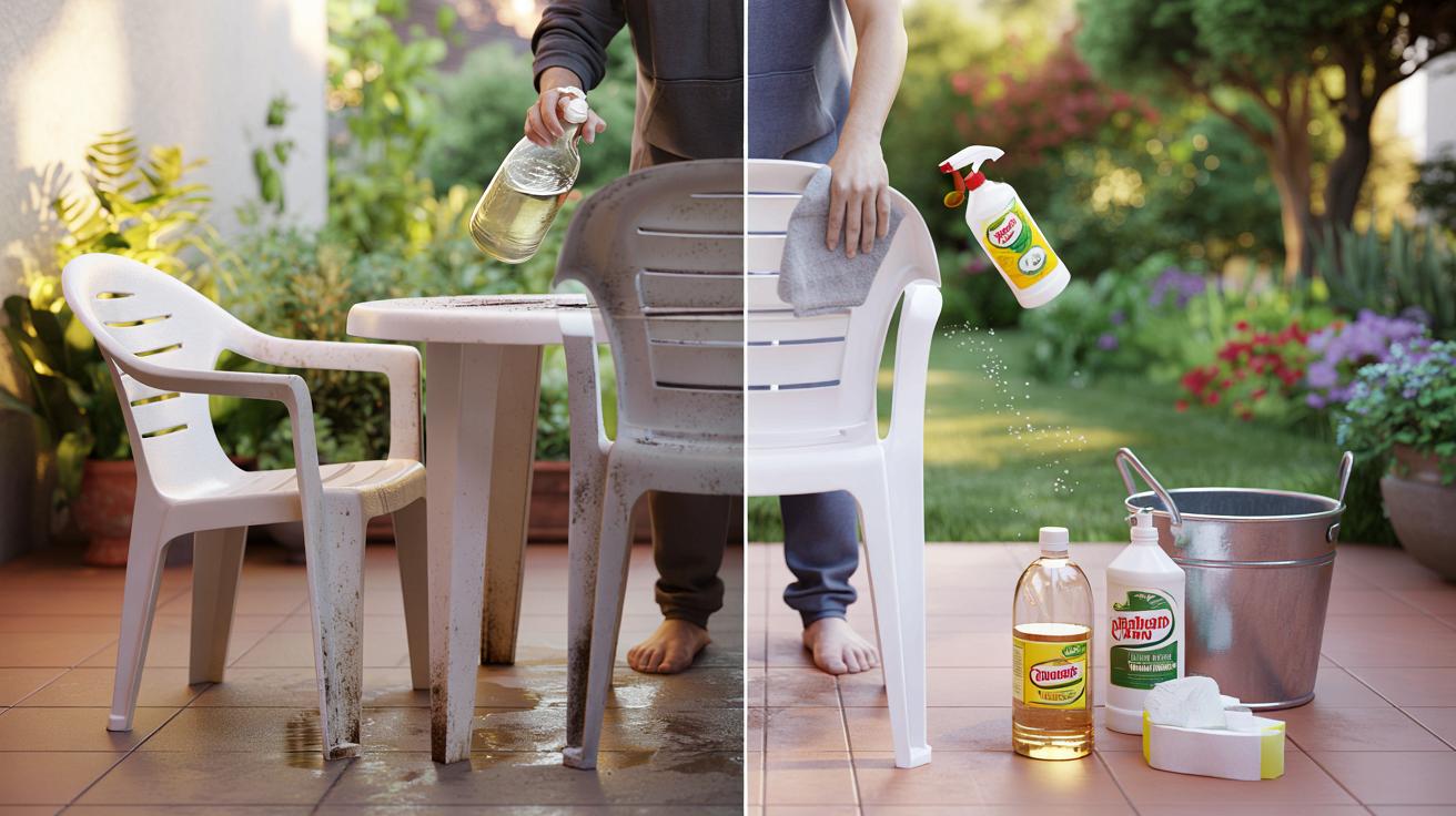 Plastikowy komplet ogrodowy pożółkł? Ten prosty domowy miks robi cuda