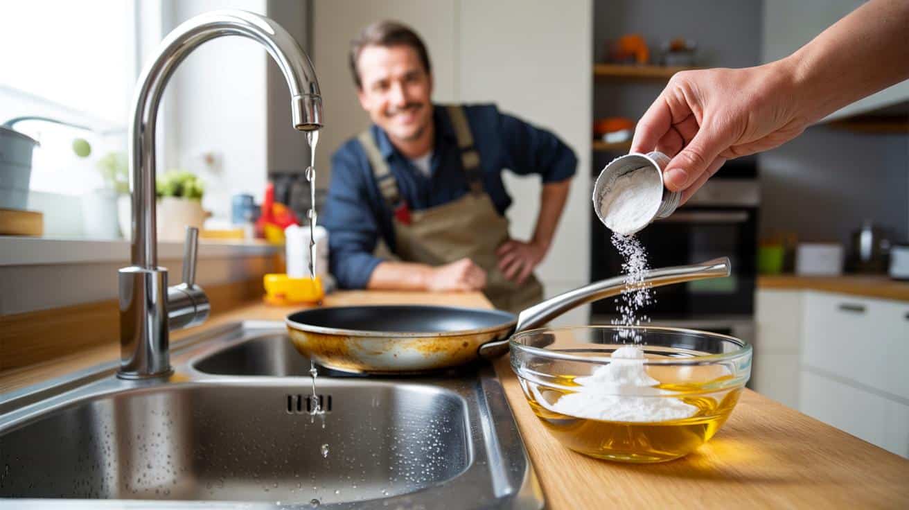 Plumber zdradził trik na zużytą olej po smażeniu. Jeden proszek z kuchni ratuje zlew