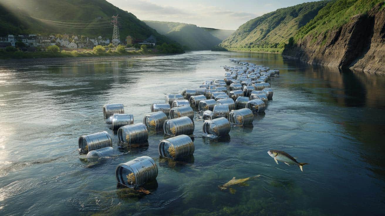 Pływające turbiny w Renie: „ławica” mini elektrowni ma walczyć z przerwami w prądzie