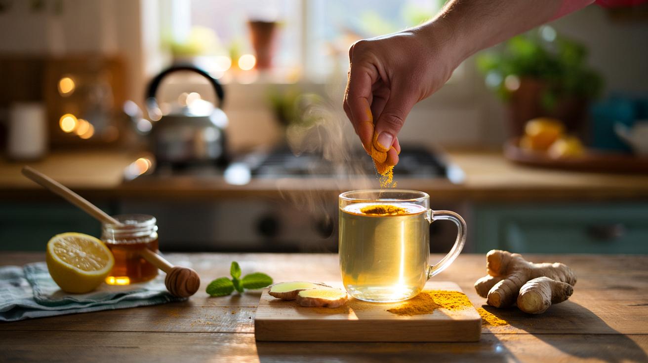 Posyp kurkumę na plasterek imbiru przed herbatą a odporność skacze w ciągu tygodnia