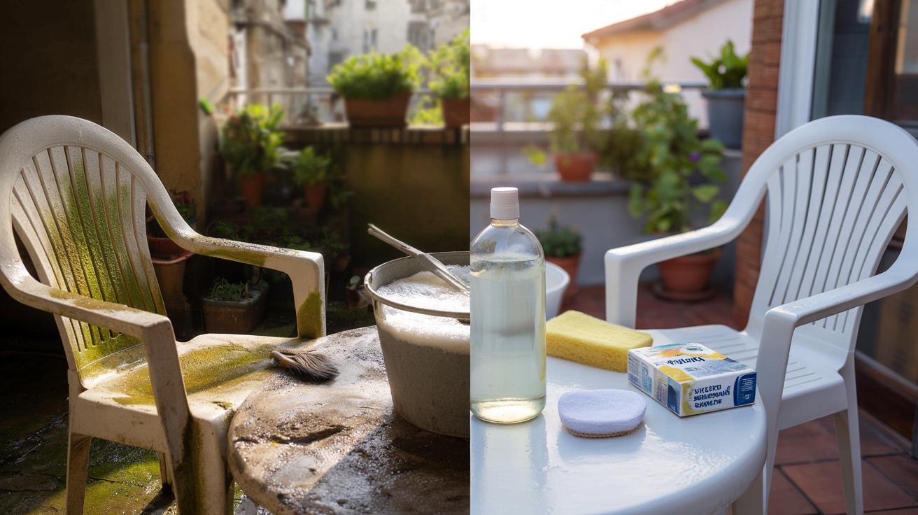 Pożółkłe meble ogrodowe z plastiku? Ten prosty miks z kuchni przywraca im blask