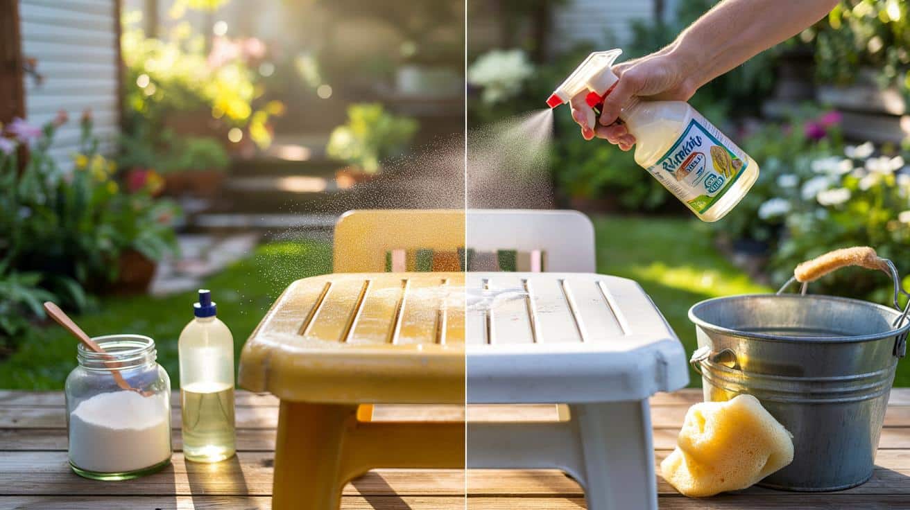 Pożółkły plastikowy zestaw ogrodowy? Ten prosty trik przywraca blask