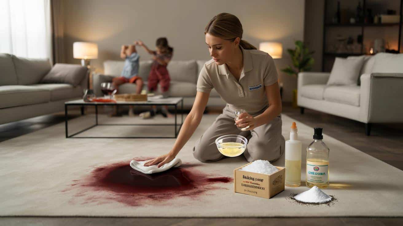 Profesjonalna sprzątaczka wyjaśnia jak szybko usunąć plamy z dywanu domowym sposobem