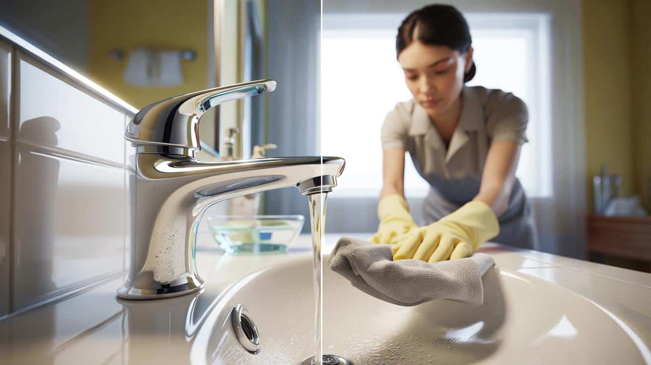 Profesjonalna sprzątaczka wyjaśnia jak usunąć osad z baterii łazienkowych