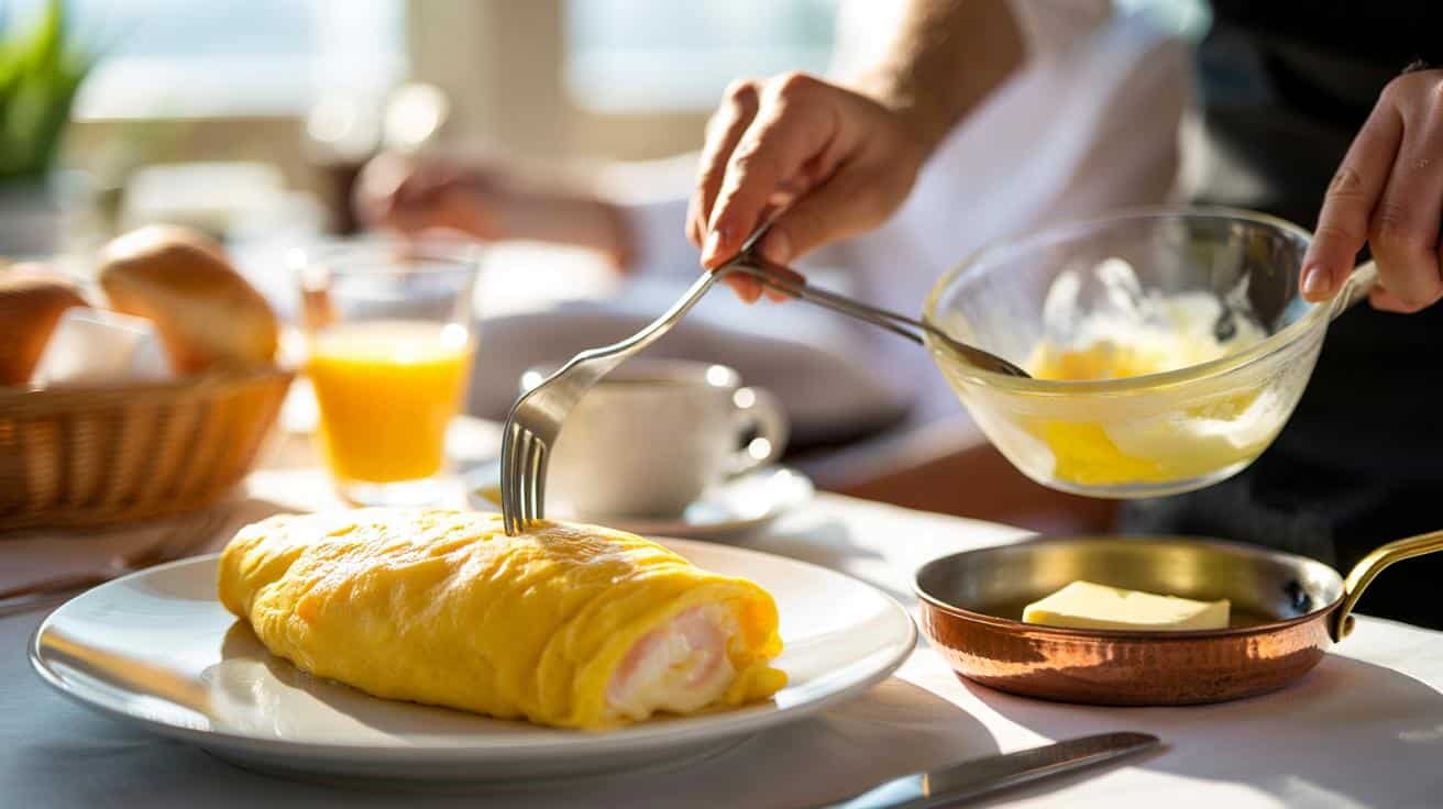 Prosty trik który sprawia że omlet wychodzi puszysty i delikatny jak w hotelowym śniadaniu