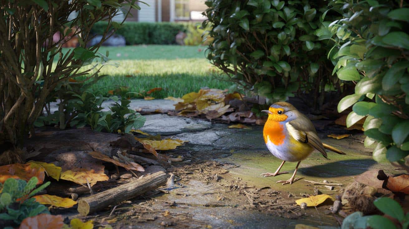 Jeden prosty trik przy krzakach, który ściągnie rudzika do ogrodu
