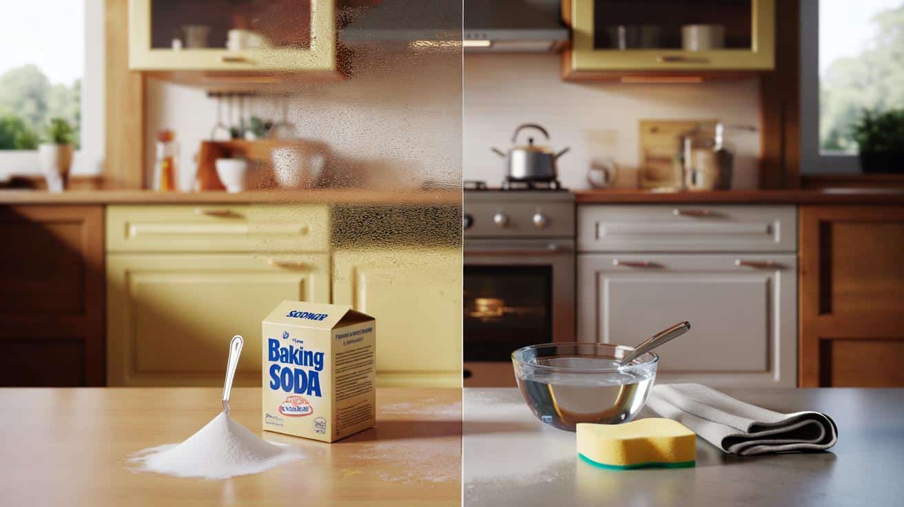 Prosty trik na tłuste kuchenne szafki. Jeden tani proszek robi całą robotę