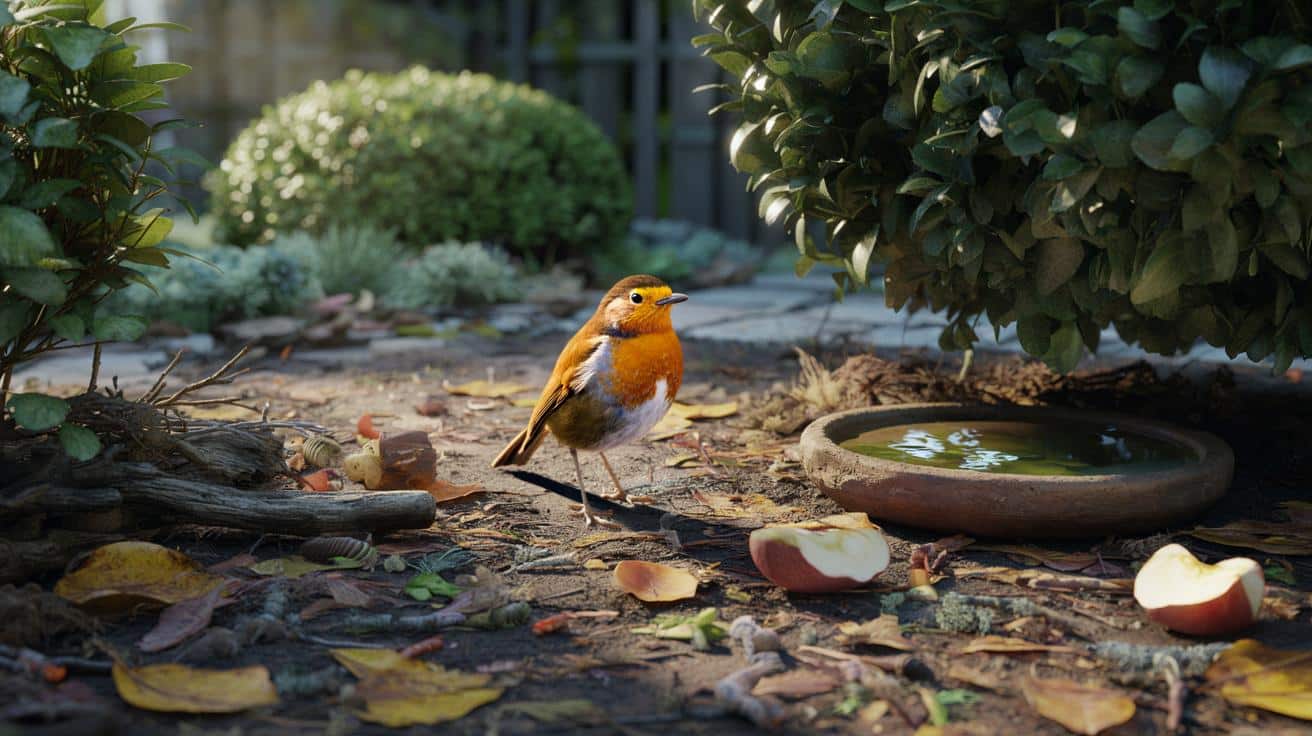 Jeden prosty trik pod krzakami, który ściąga rudzika do ogrodu