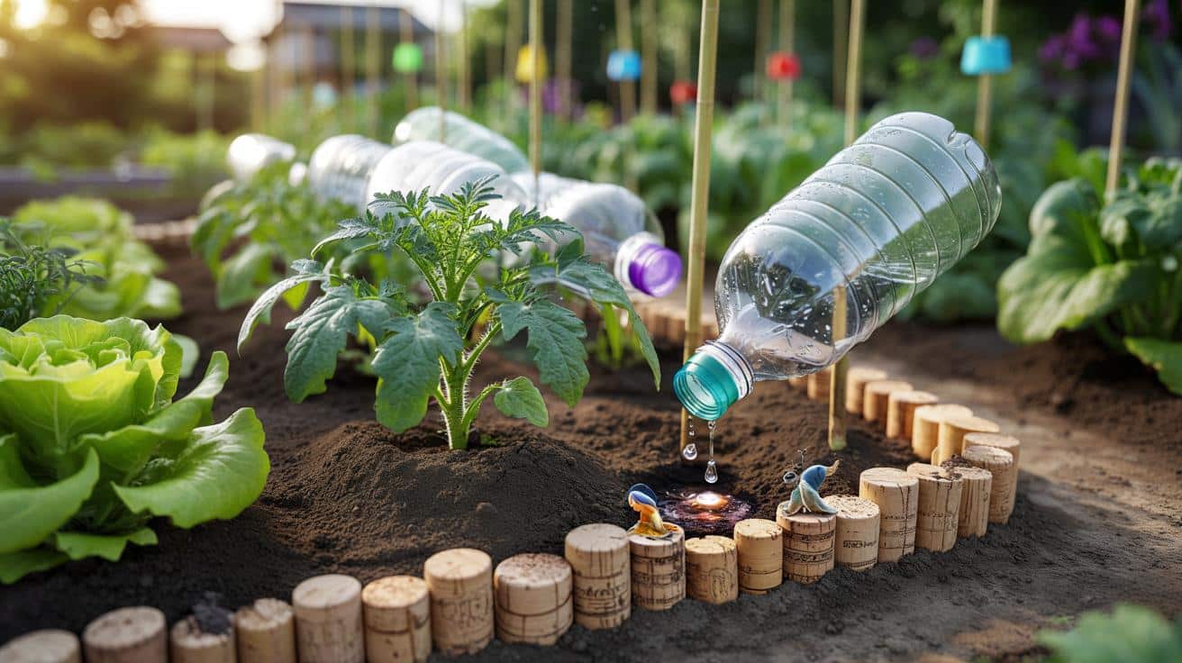 Prosty trik z korkami po butelkach: mniej podlewania i zero ślimaków w warzywniku