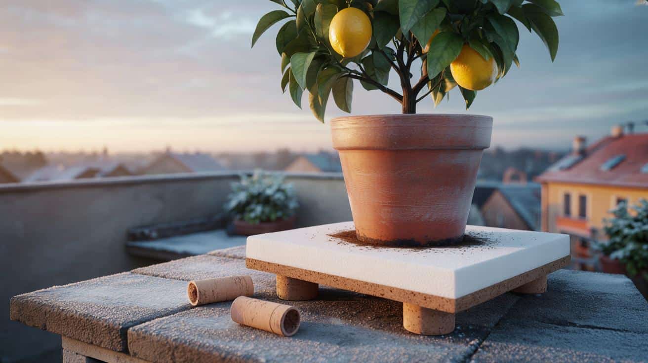 Prosty trik z podkładką uratuje cytrynę w donicy przed wiosennym mrozem