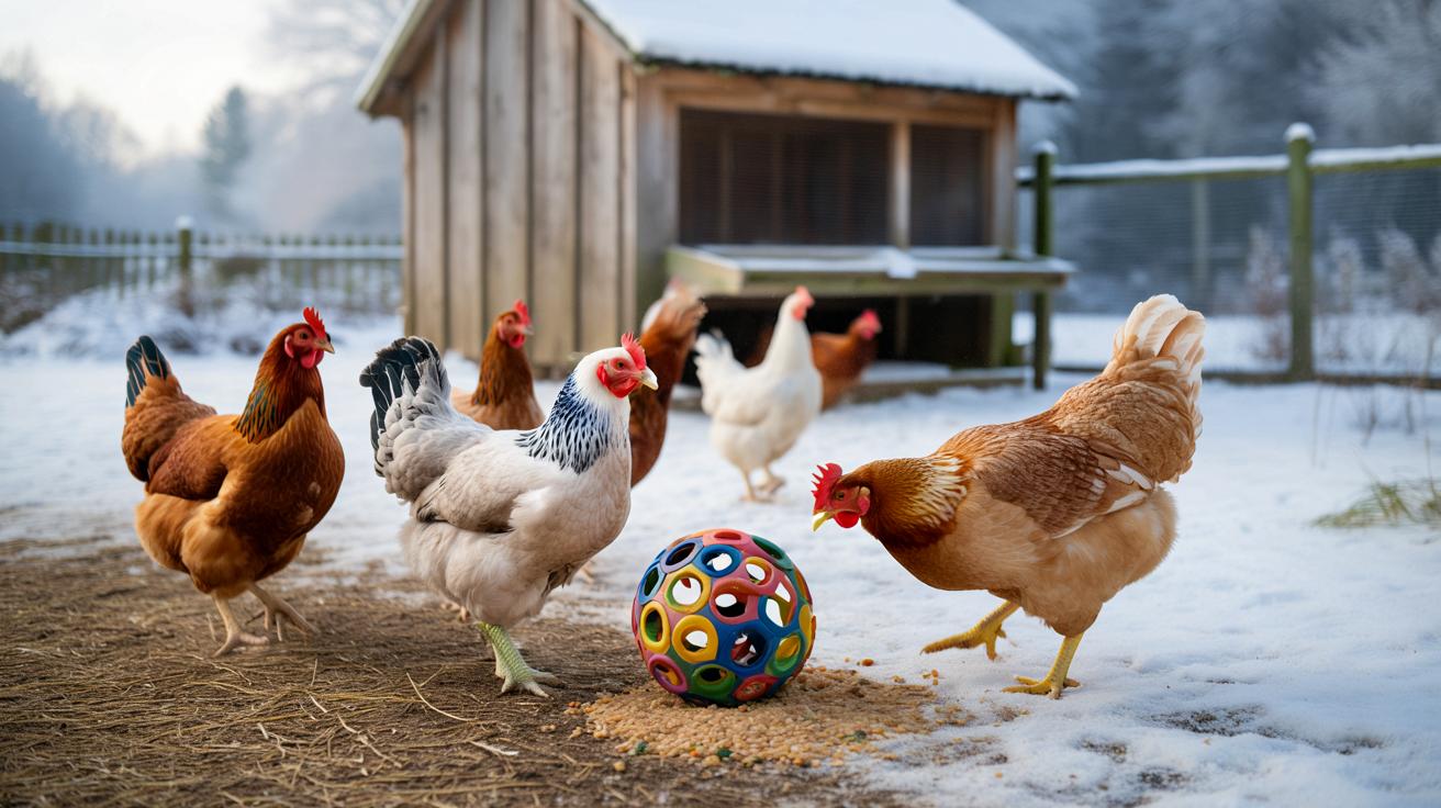 Prosty zimowy trik: jedna zabawka, a twoje kury nagle ożywają