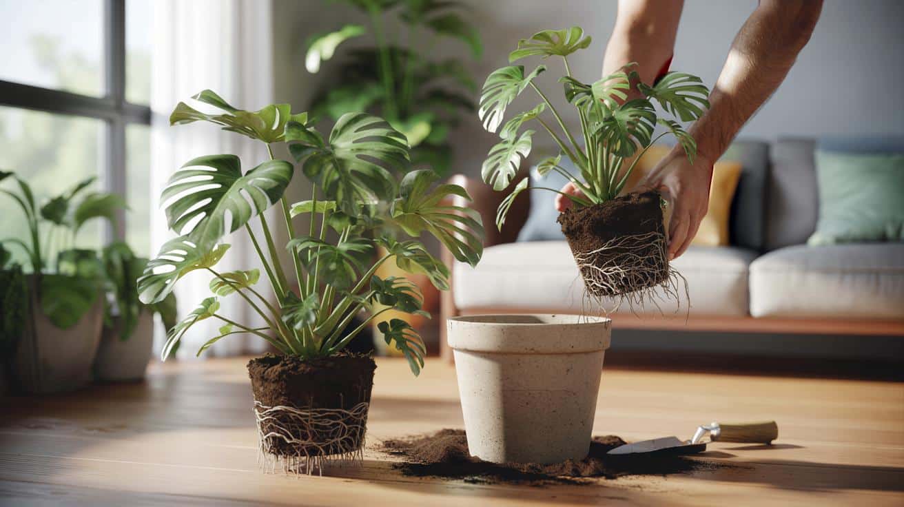 Przesadzasz monsterę za późno? Oto, kiedy roślina naprawdę tego chce