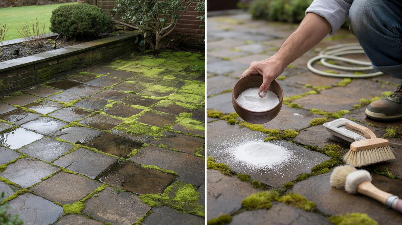 Przestałam polewać kostkę wrzątkiem. Ogrodnik pokazał mi trik z sodą na wilgotne płyty