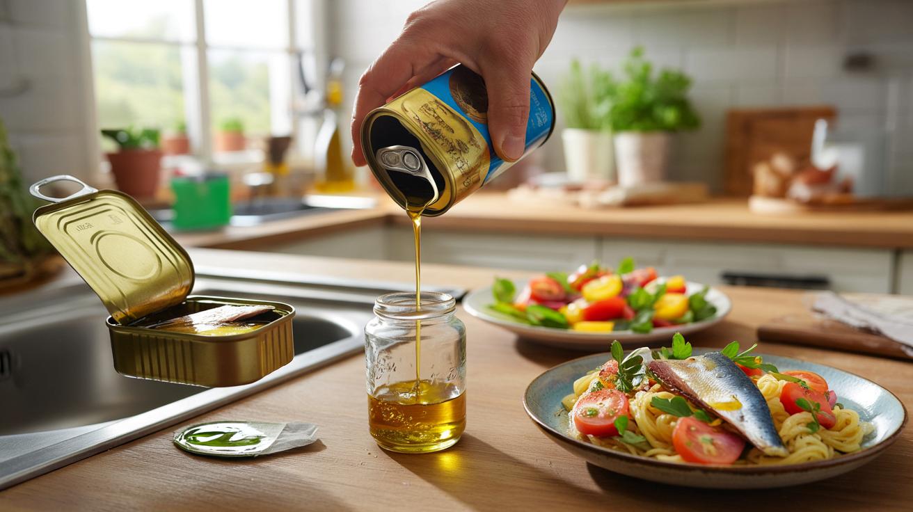 Przestań wylewać olej z puszki sardynek do zlewu. Zrób z niego skarb