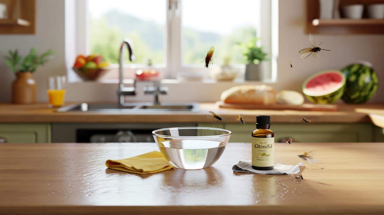 Przetrzyj blat kuchenny citronellą a muchy nie siadają przez cały dzień
