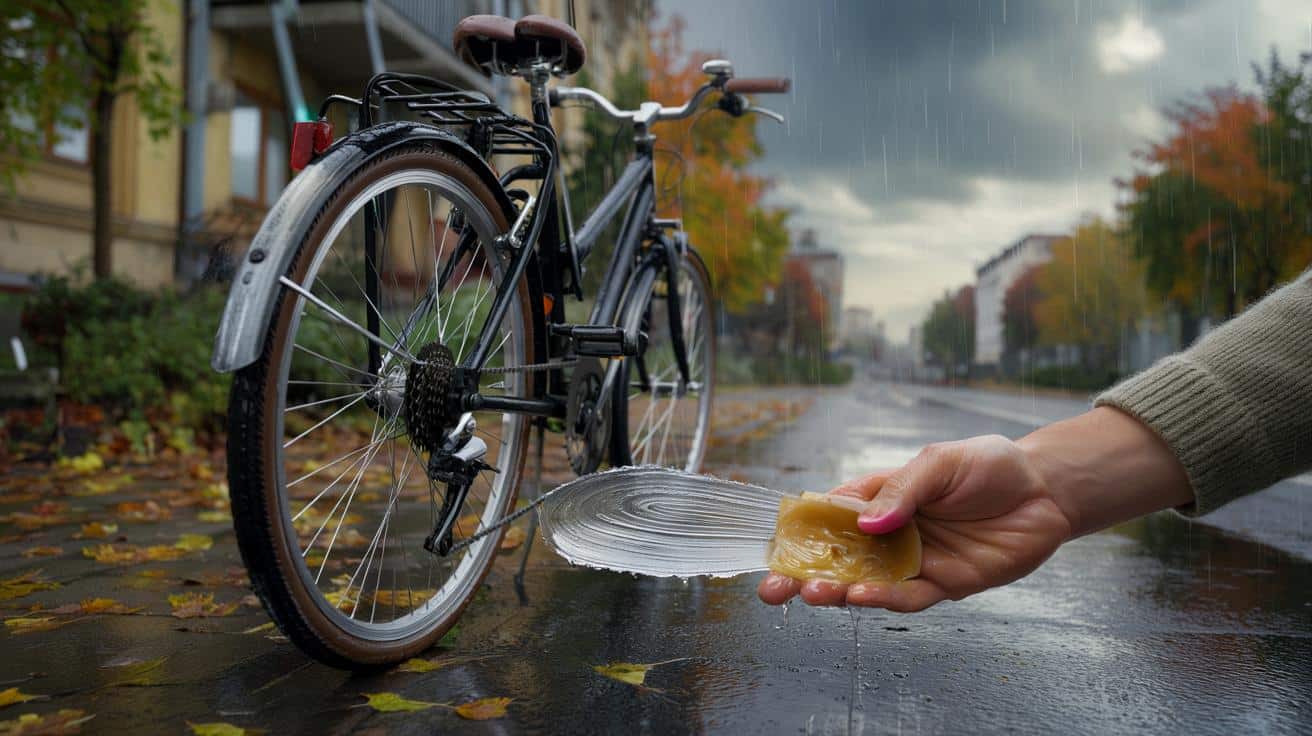 Przetrzyj rower wazeliną zanim pójdzie deszcz a rdza nie pojawia się przez całą zimę