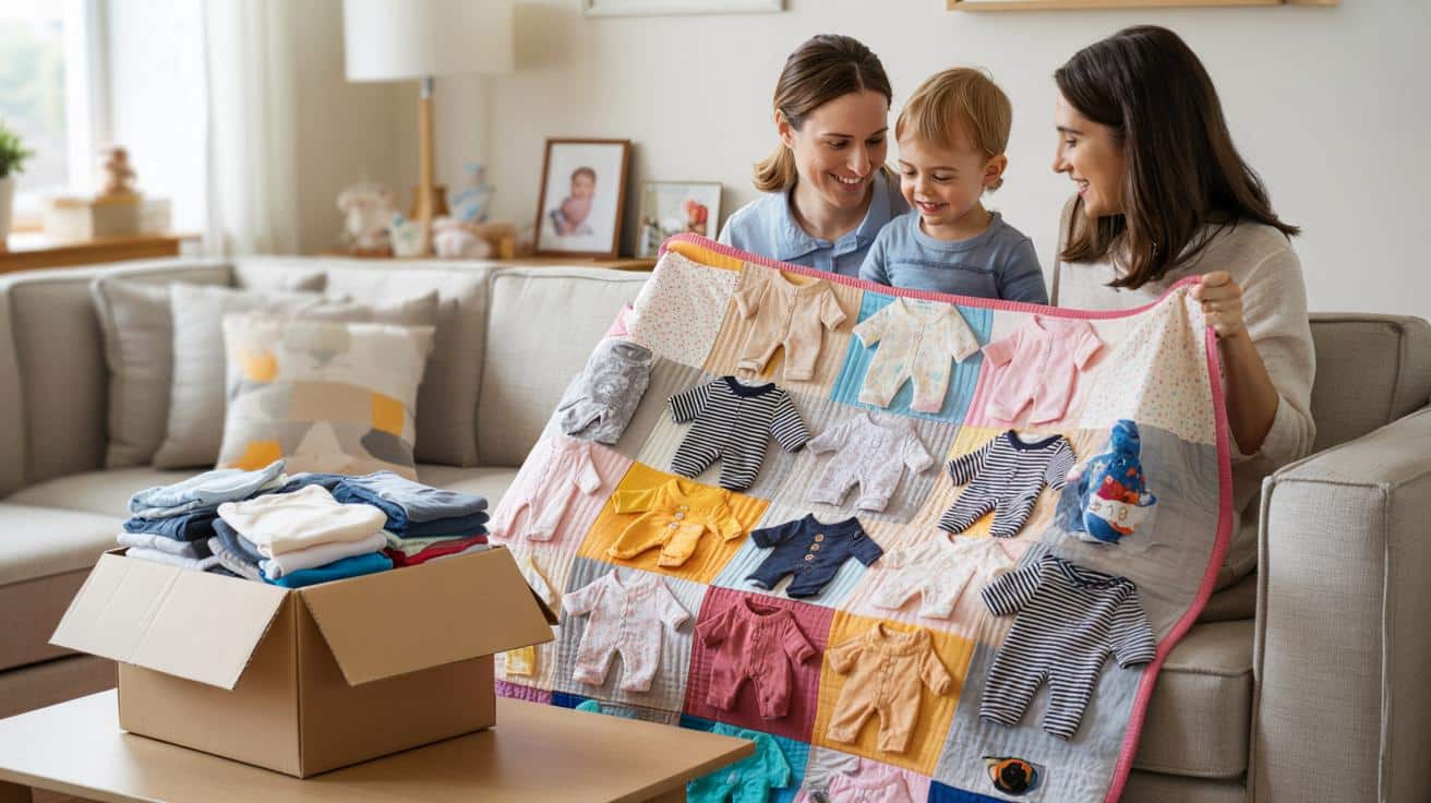 Co zrobić z pudłem ubranek po niemowlaku? Ten koc zmienia wszystko