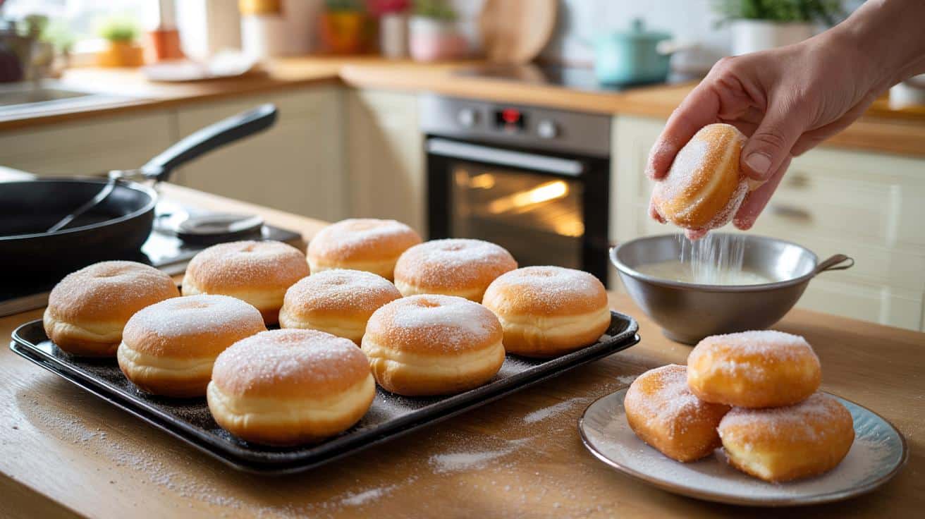 Puszyste pączki z cukrem z piekarnika: bez smażenia, bez bałaganu