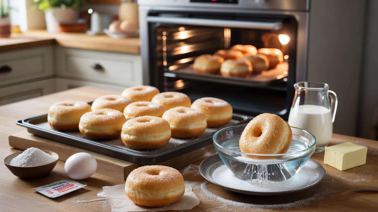 Puszyste pączki z piekarnika: bez smażenia, z chrupiącym cukrem