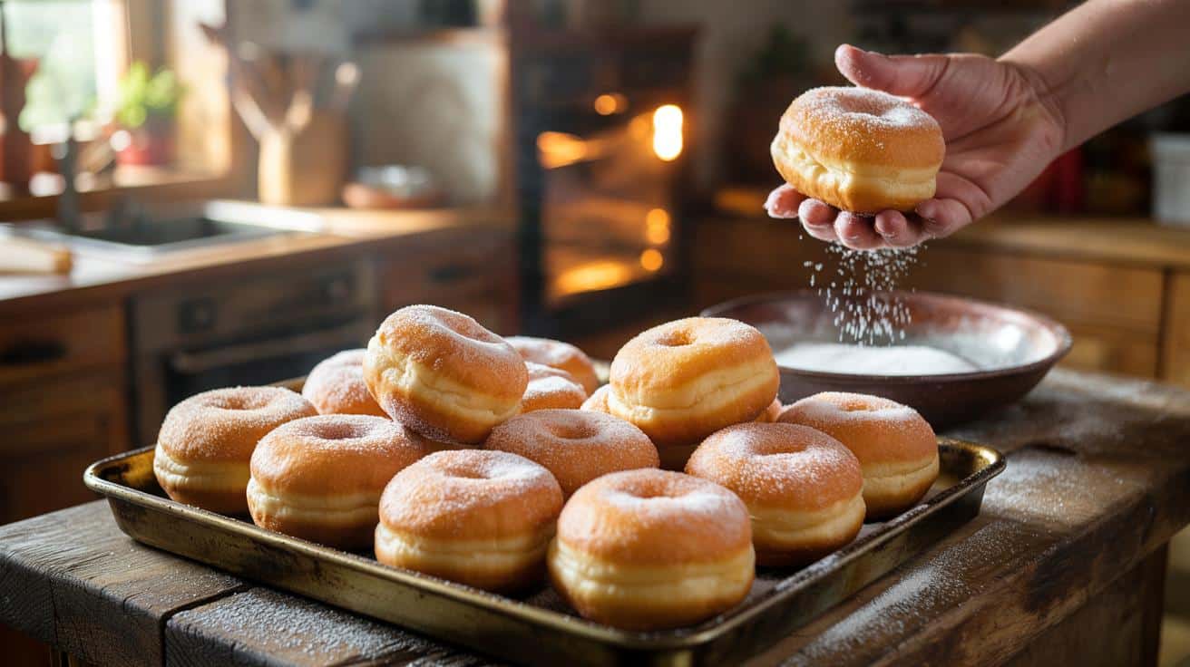 Puszyste pączki z cukrem z piekarnika. Zero smażenia, pełnia smaku