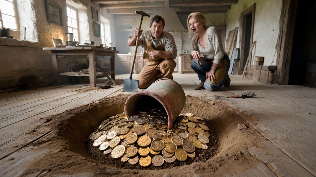 Remontowali starą kuchnię, pod podłogą trafili na majątek życia