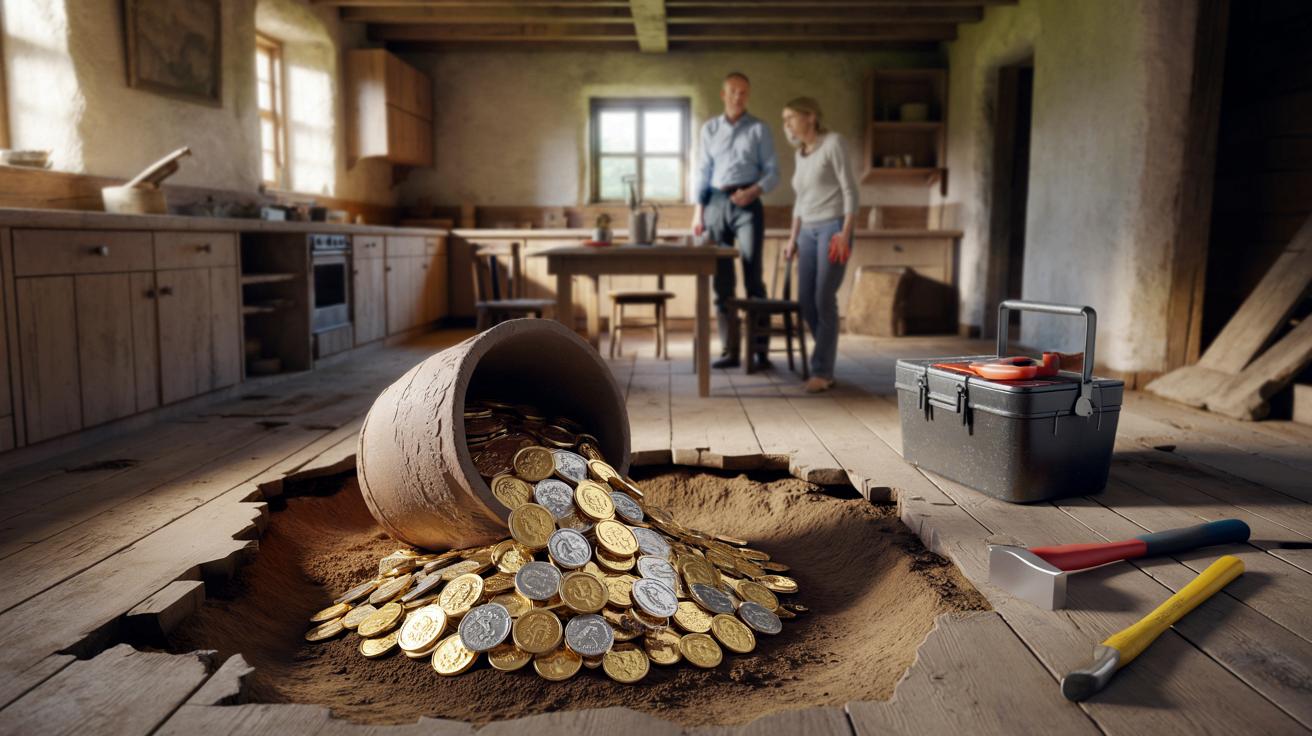 Remontują kuchnię, a pod podłogą trafiają na monety warte fortunę