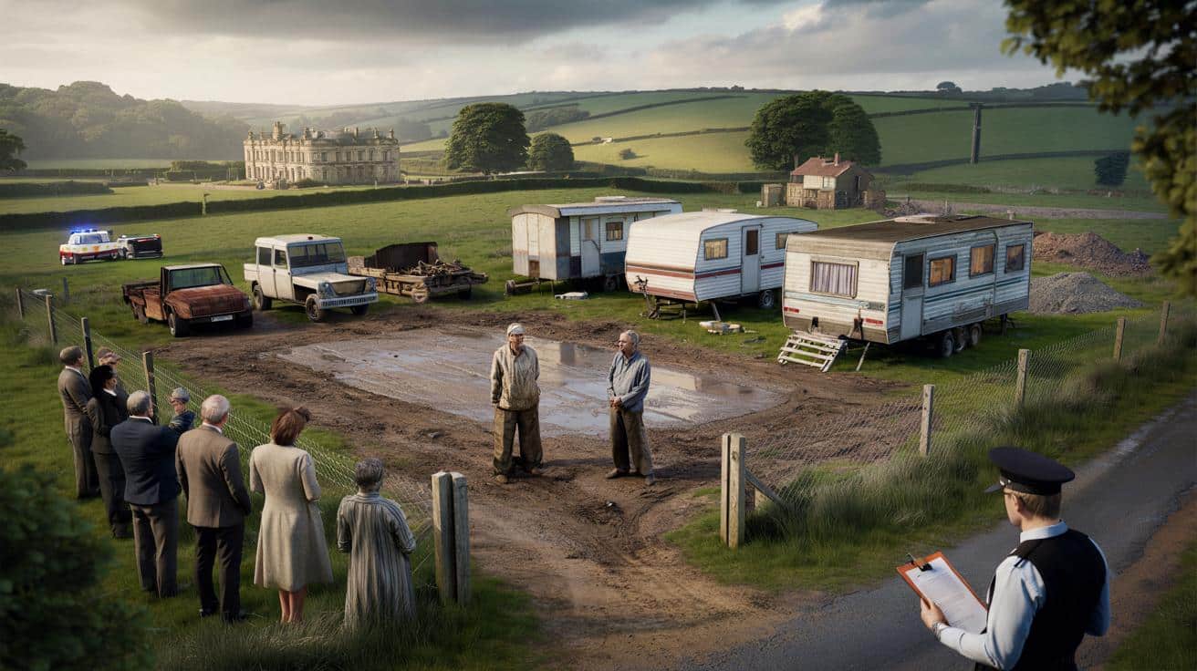 Rodzina zajęła pole i żąda fortuny za wyjazd. Wieś mówi o szantażu