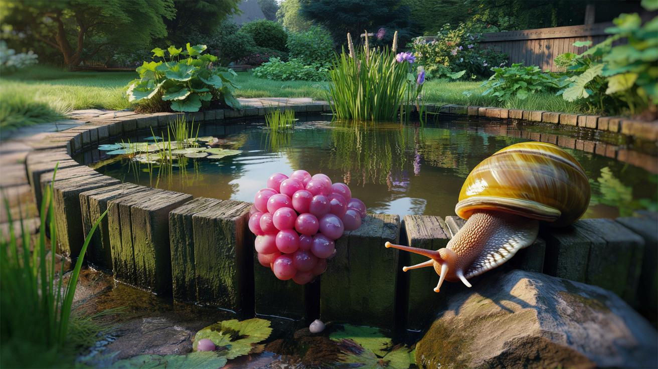 Różowe jaja na płocie lub przy oczku wodnym? To sygnał alarmowy dla ogrodu