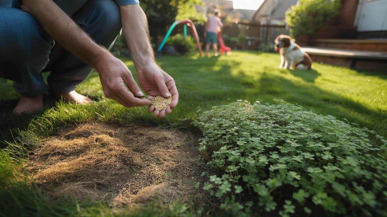 Rozsyp mikrokoniczynę na trawniku. Łyse placki znikną szybciej niż myślisz