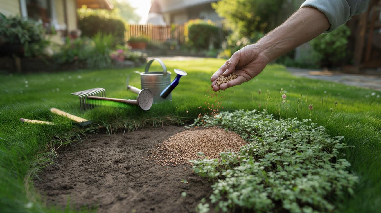 Rozsyp to na trawniku, a łyse placki szybko zarośnie zieleń