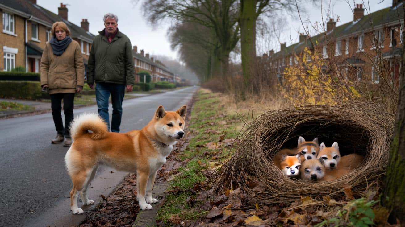 Sąsiedzi śledzą bezpańską suczkę. Finał tej historii zaskakuje wszystkich