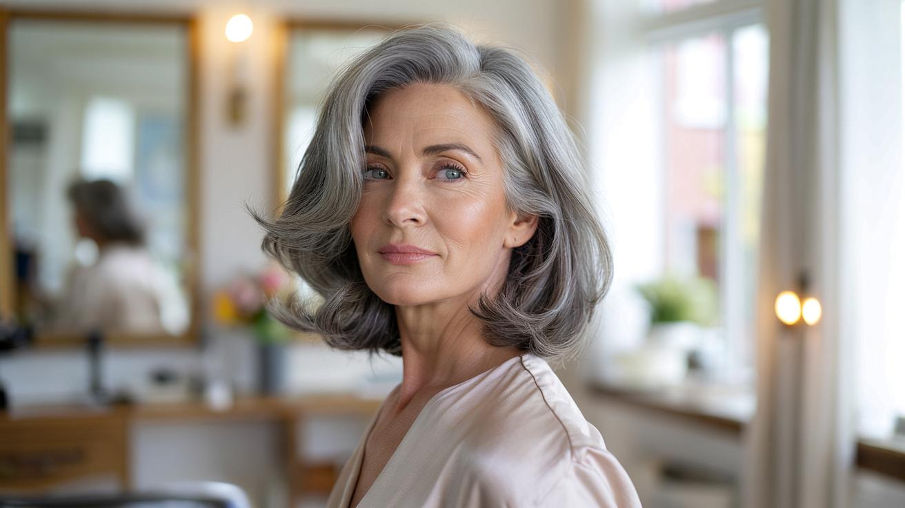 Siwe włosy po pięćdziesiątce: jedno cięcie naprawdę odejmuje lat
