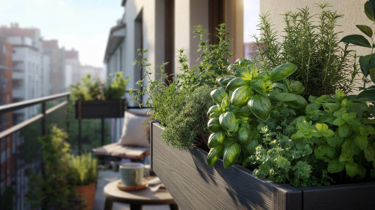 Skrzynka na balkon pełna aromatycznych ziół przez całe lato