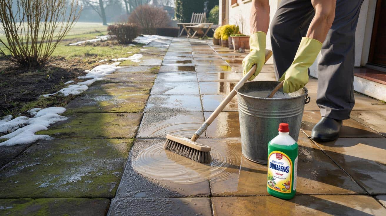 Śliska terasa po zimie? Ten kuchenny trik czyści lepiej niż ocet