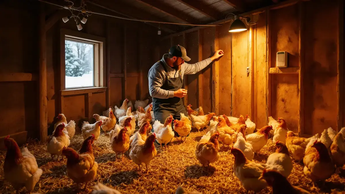 Specjaliści są zgodni: niewystarczające oświetlenie dla kur pod koniec zimy może zaburzyć ich nieśność i mieć przykre konsekwencje