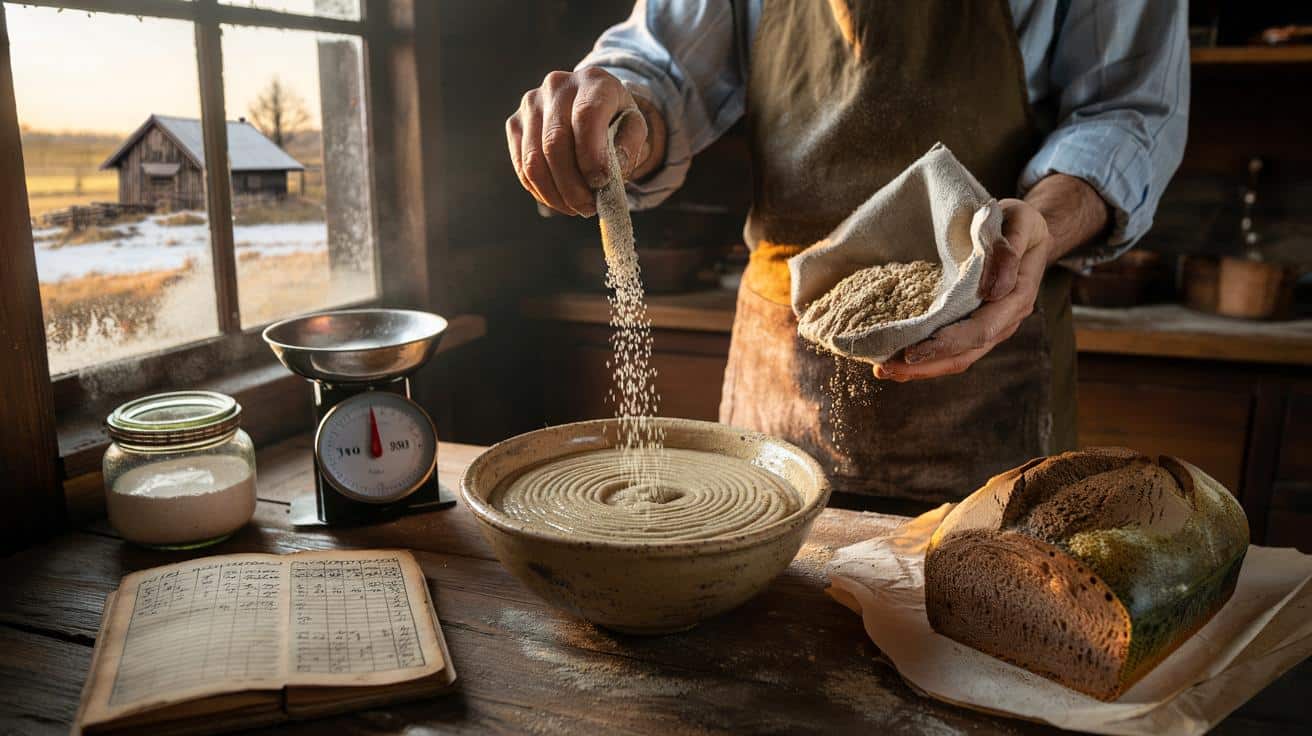 Sposób na to żeby chleb żytni na zakwasie wychodził wilgotny a nie zbity który stosują piekarze rzemieślnicy z Podlasia i który polega na ilości wody w stosunku do mąki a nie na czasie wyrastania