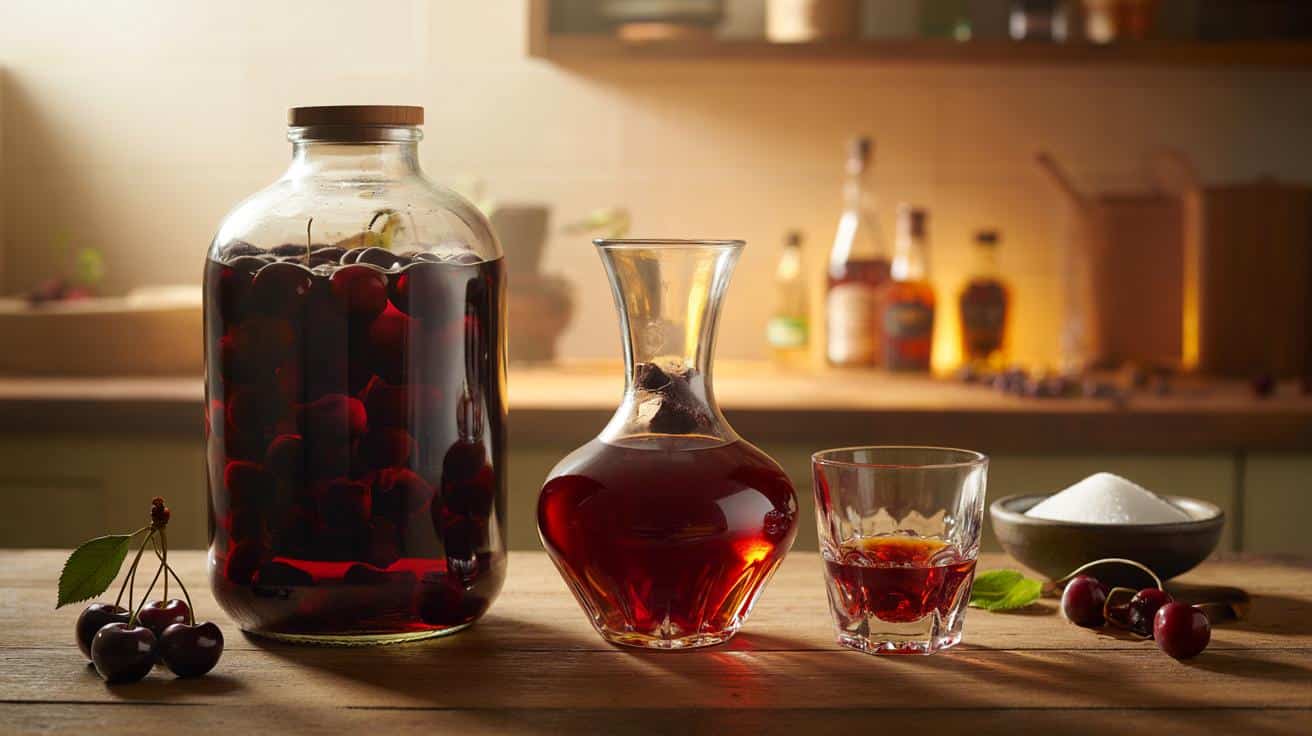 Sposób na to żeby domowa nalewka wiśniowa nie była zbyt słodka i miała głęboki rubinowy kolor który stosują destylarnie rzemieślnicze i który polega na proporcji wiśni do alkoholu a nie na ilości cukru