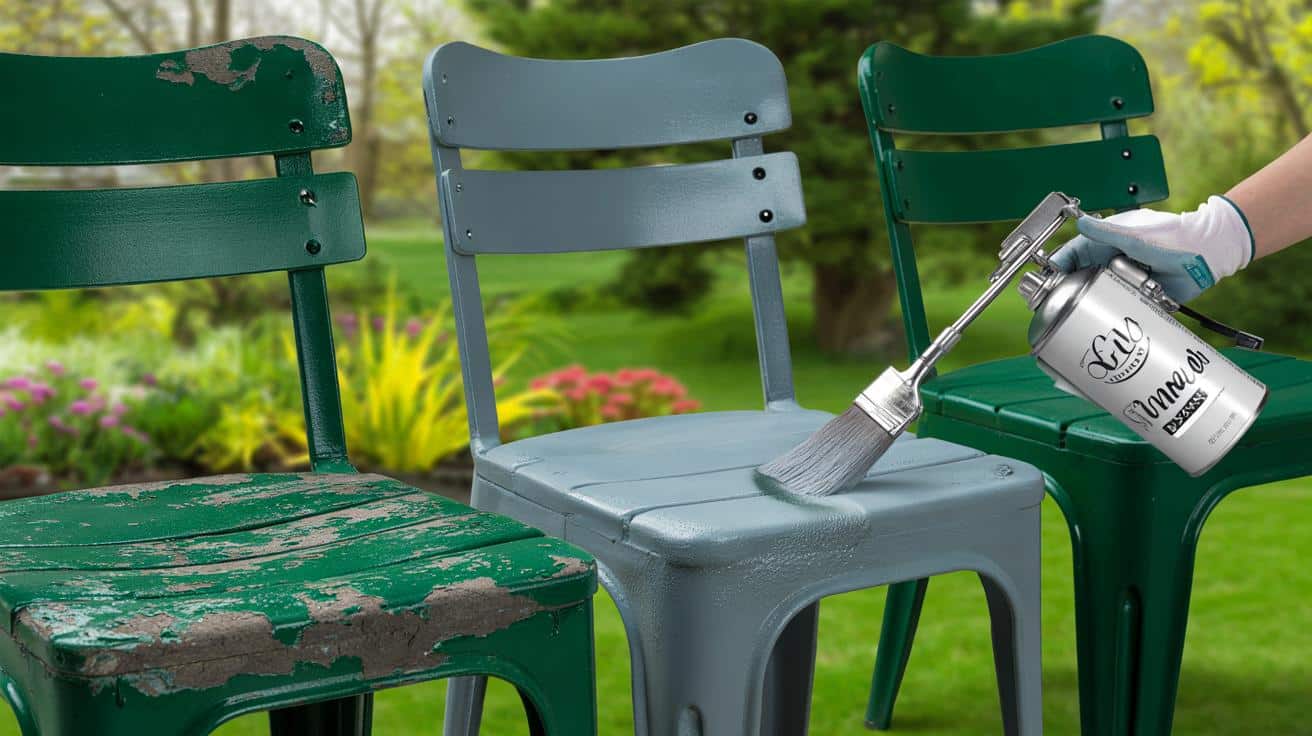 Sposób na to żeby farba na metalowych meblach ogrodowych nie łuszczyła się po pierwszej zimie który stosują lakiernicy i który polega na jednej warstwie podkładowej nakładanej przed farbą nawierzchniową