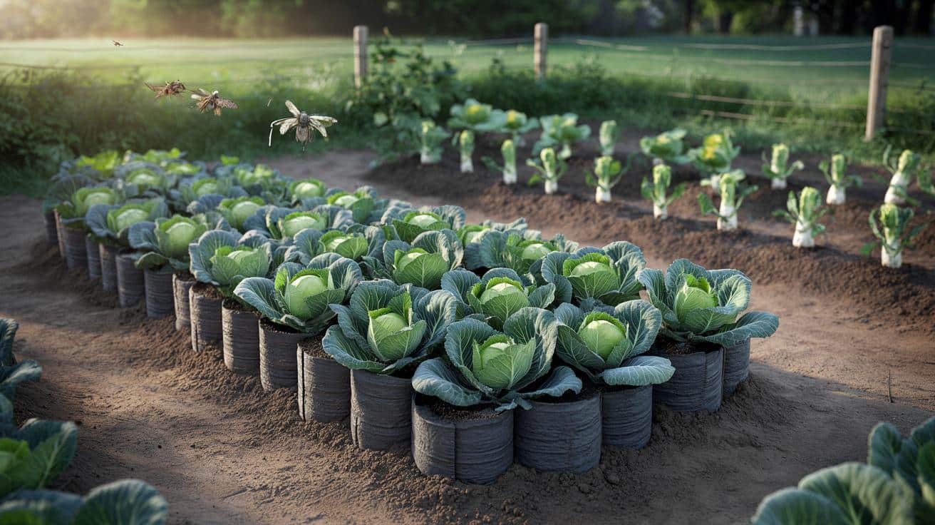 Sposób na to żeby flance kapusty i kalafiora posadzone w maju nie były atakowane przez śmietki kapuściane który stosują ogrodnicy ekologiczni i który polega na jednej mechanicznej barierze bez chemii