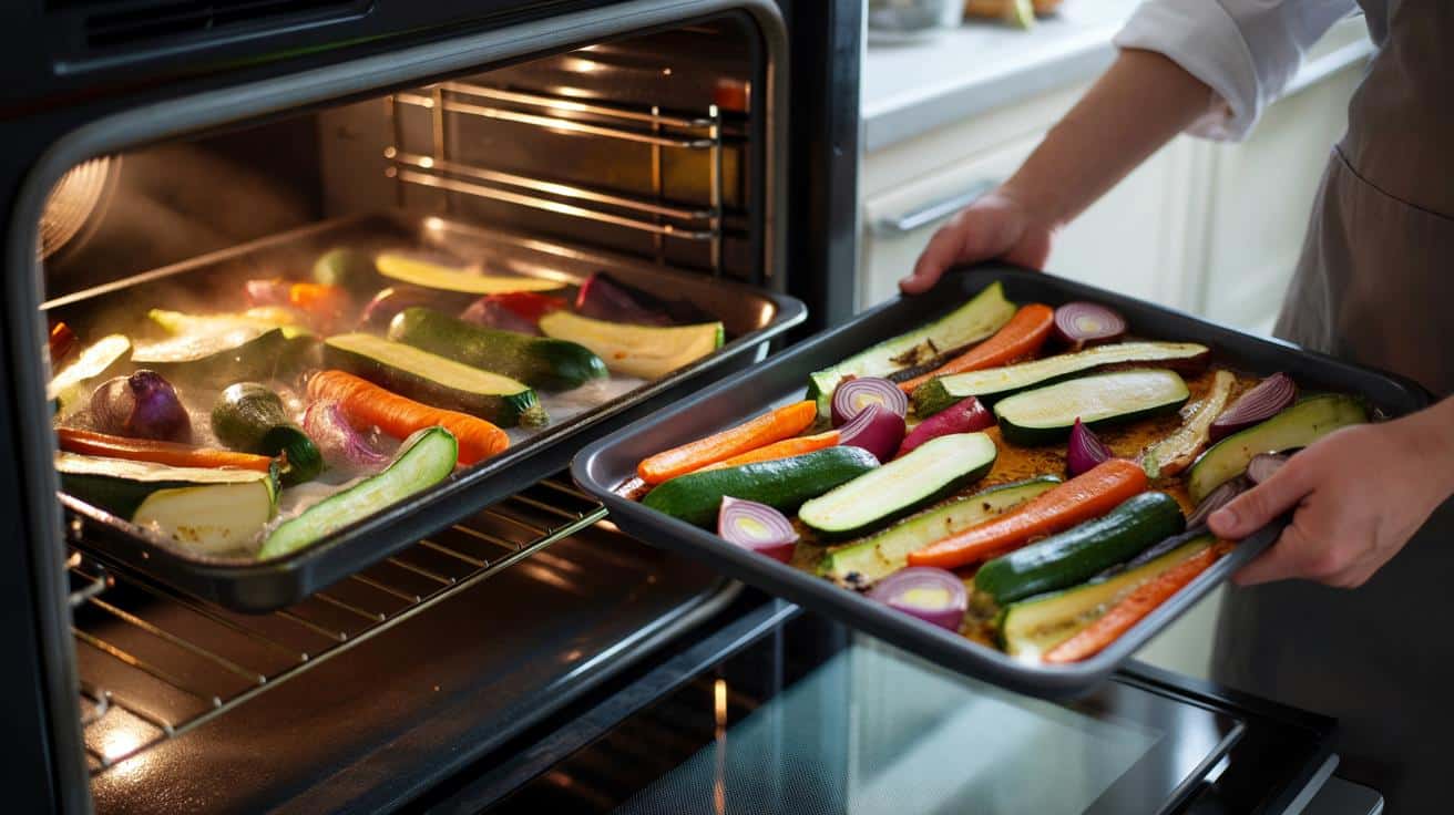 Sposób na to żeby pieczone warzywa nie puszczały wody i były karmelizowane a nie gotowane we własnym sosie który stosują szefowie kuchni i który polega na temperaturze piekarnika i ilości blachy