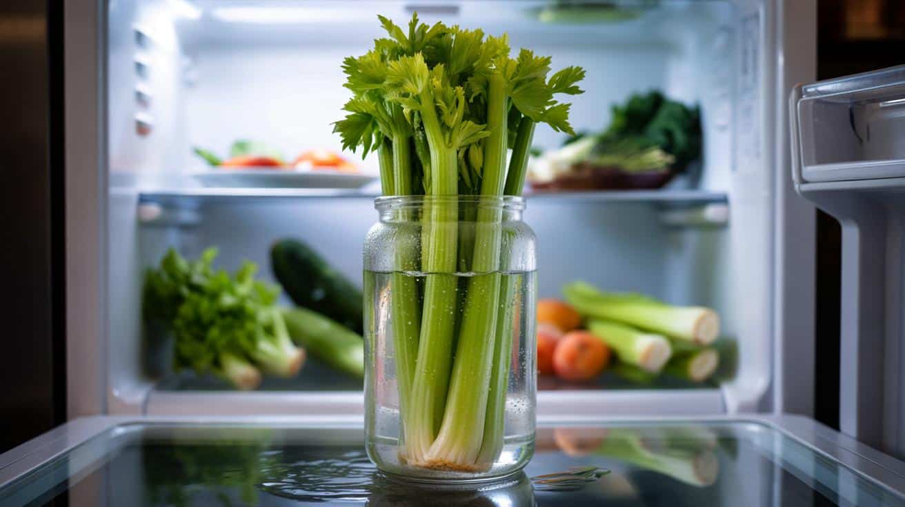 Sposób na to żeby seler naciowy kupiony w sklepie był chrupiący przez 2 tygodnie który stosują restauracje i który polega na sposobie przechowywania w wodzie a nie w folii i nie w szufladzie lodówki