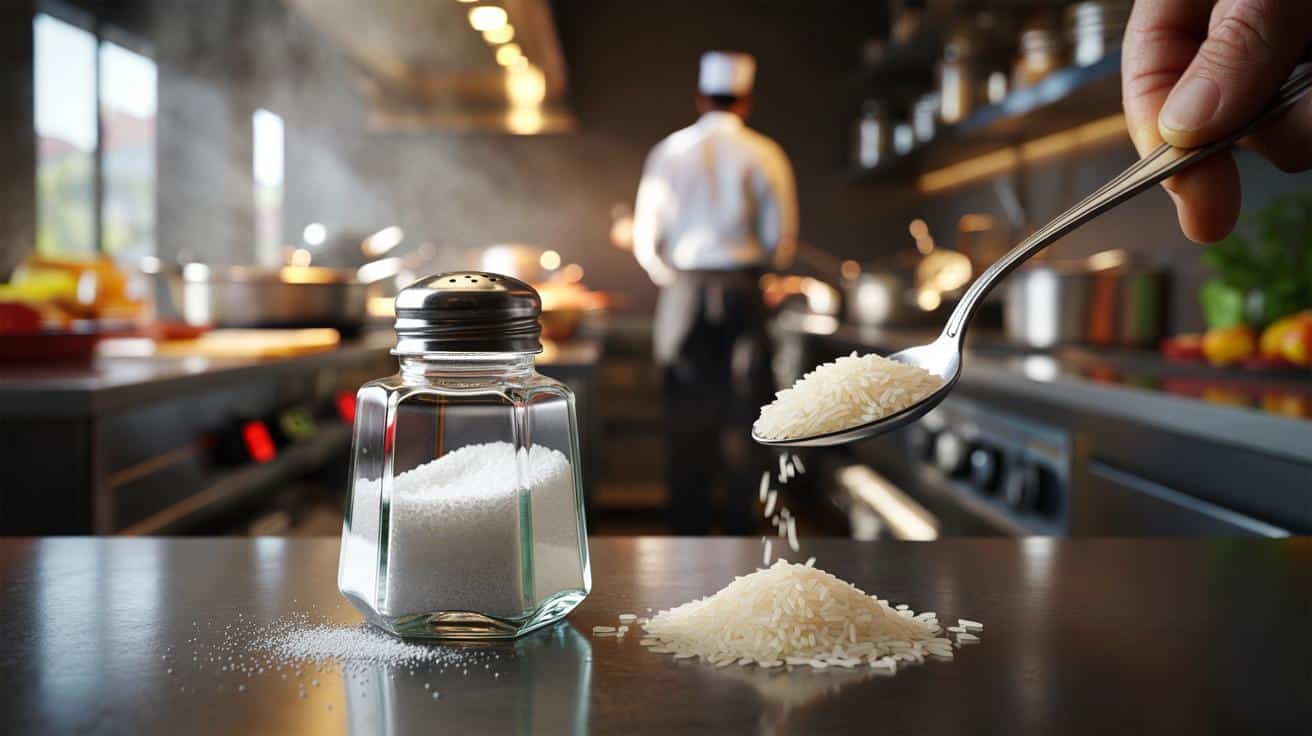 Sposób na to żeby sól w solniczce nie zbrylała się nigdy więcej który stosują kucharze w restauracjach i który wymaga dosypania jednego składnika którego ilość mieści się na czubku łyżeczki