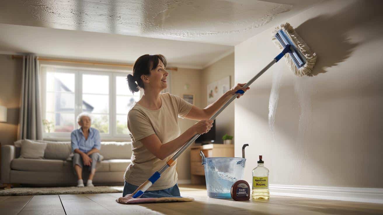 Sprytna mieszanka savon noir i octu: ściany i sufity czyste w 30 minut, bez drabiny i bez stresu