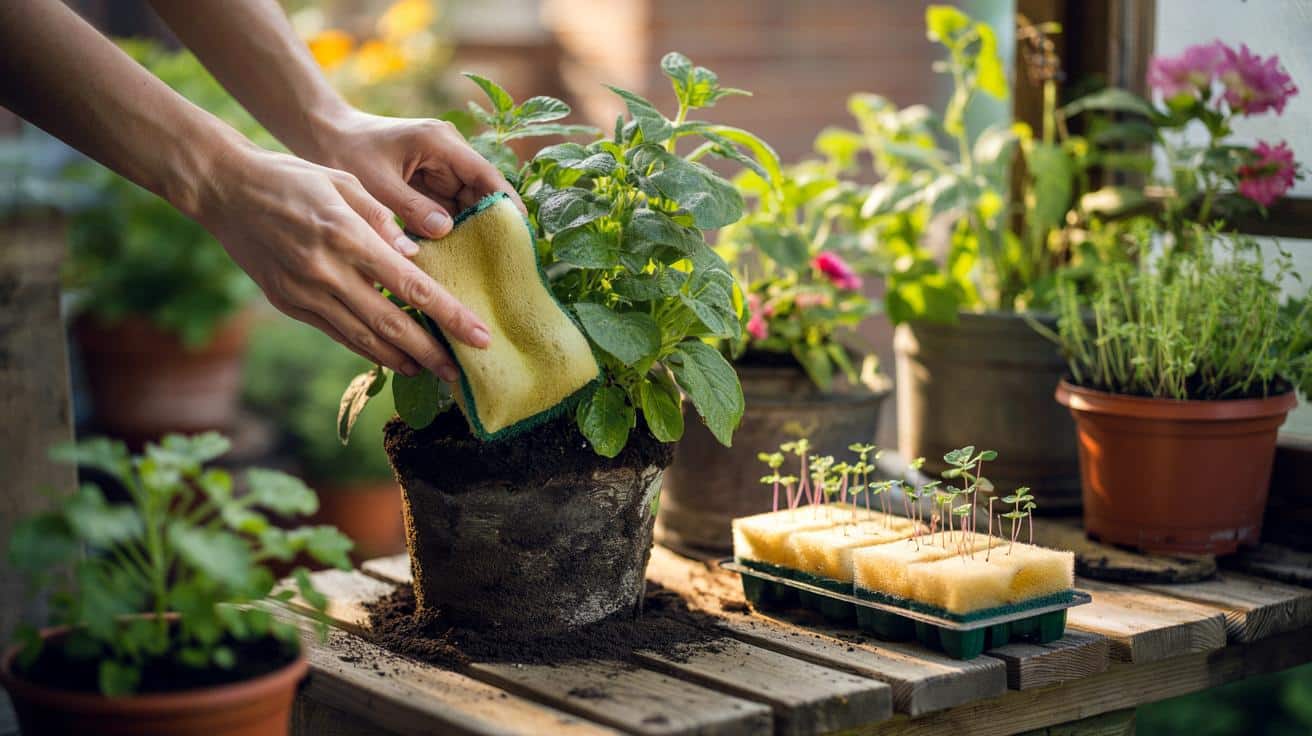 Stara gąbka z kuchni ratuje ogród? Prosty trik dla każdej rośliny