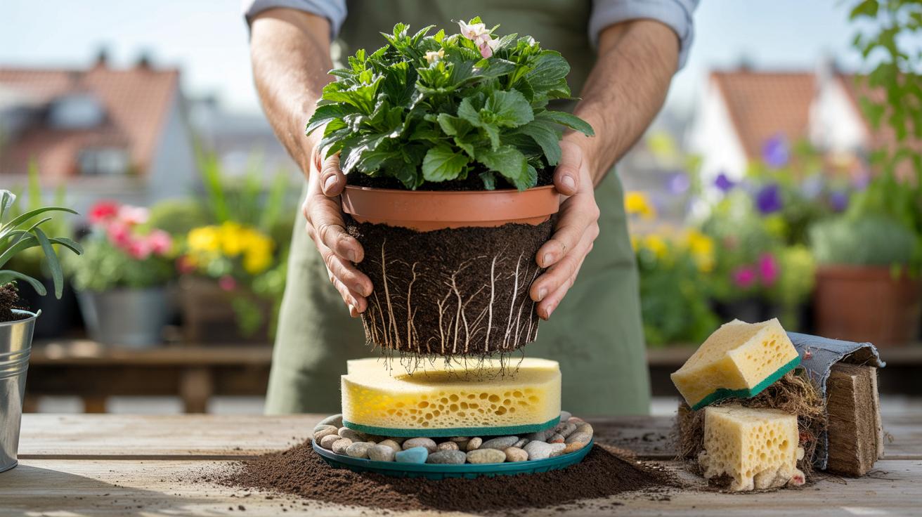 Stara gąbka z kuchni uratuje rośliny przed suszą. Genialny trik na wiosnę